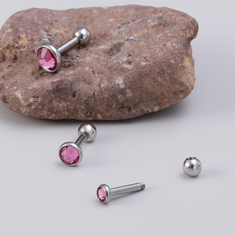 3pcs Synthetic Cubic Zirconia Stud Earrings Set for Women & Men